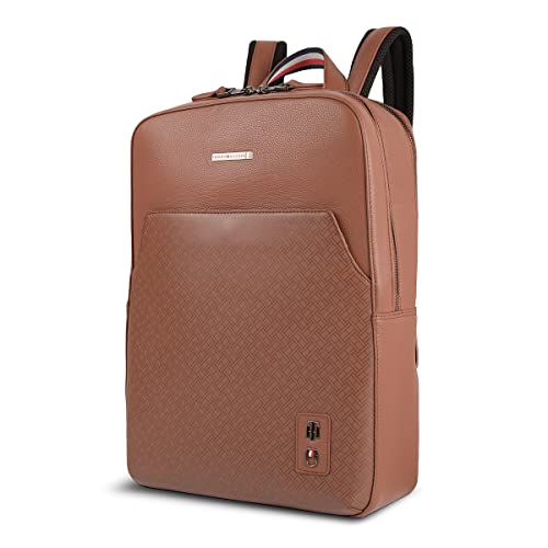 Tommy Hilfiger Prudence Unisex Leather 14 inch Laptop Backpack Tan