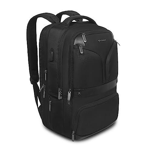 CARLTON Laptop Backpack 26L With Organized Interiors, RFID Protected Pocket, Fleece Lined Gadget Compartment & Ergofoam Back | Ferrous Black | Hampshire