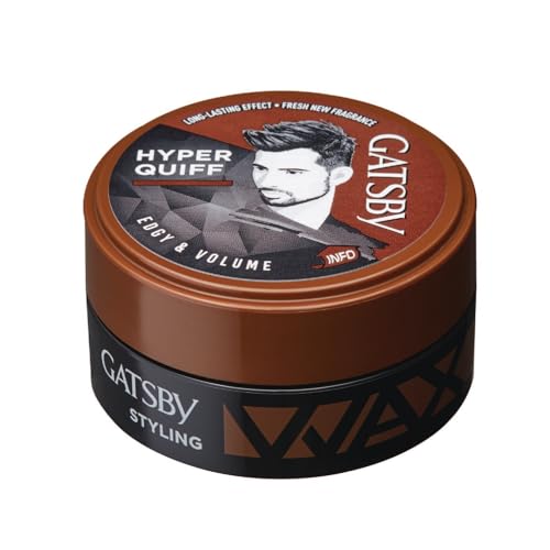 Gatsby Hair Styling Wax - Edgy & Volume, For Hyper Quiff Style, Non Sticky, Volumizing Finish, Anytime Re-Stylable, Easy Wash Off, 75gm