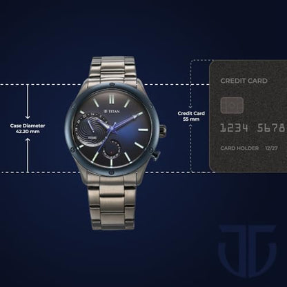 Titan Regalia Stellar Quartz Multifunction Blue Dial Stainless Steel St- image 2