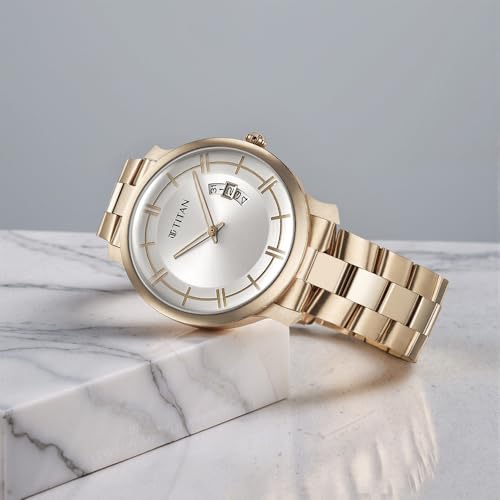 Titan Classic Distincta Quartz Analog with Date Silver Dial Rose Gold S- image 8