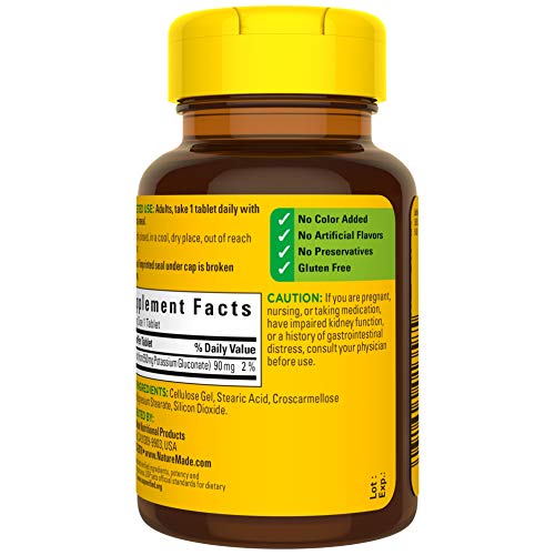 Nature Made Potassium Gluconate 550mg, 100 Tablets