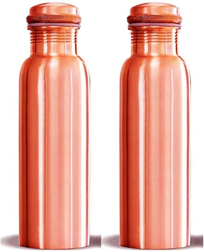 Aditya Shopping Pure Copper Non Fadable Bottle with Ayurvedic Benefits Yoga Bottle (Pack of 2)