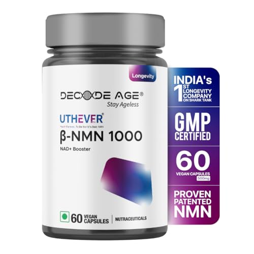 Decode Age NMN Supplement | 99.9% Pure Beta NMN | NAD+ Booster for Energy, Cellular Repair & Skin Health | 1000mg, 60 Vegan Capsules