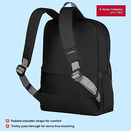 WENGER, Motion, 15.6 Inches Laptop Backpack, 20 liters, Black, 612545, Business Travel Bag, Swiss Designed