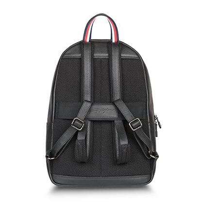 Tommy Hilfiger Rochester Men Leather Laptop Backpack - Black
