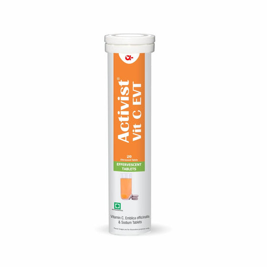 Activist Vitamin C Effervescent Tablet Natural Amla Extract Vitamin C with Zinc for Immunity Skin Health Antioxidants and Energy Boost Nutritional Dietary Supplement 20 Tablets
