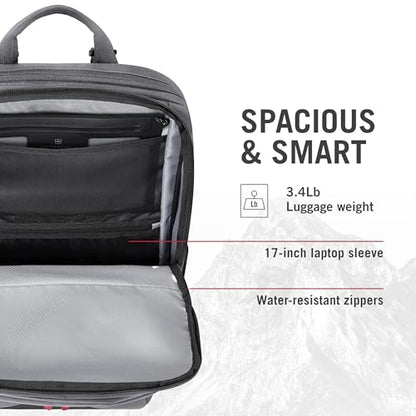 Victorinox Swiss Designed Bag, Touring 2.0, Traveler Backpack (41 Litres), 17 Inch Laptop Compartment, Stone Grey (612119) | Business Travel Bag For Men