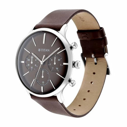Titan Light Leathers IV Analog Brown Dial Men's Watch-90134SL02/NP90134- image 5
