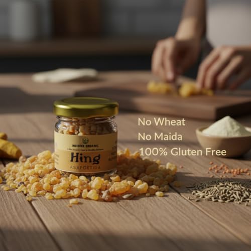 Indiana Organic Hing 23 g whole sabut | trongest Pure Asafoetida| Lab tested Premium Hing from Uzbekistan | Gluten-Free | No Atta | No Maida | Chemical-Free | Organic | Harvest 2025-23 gram