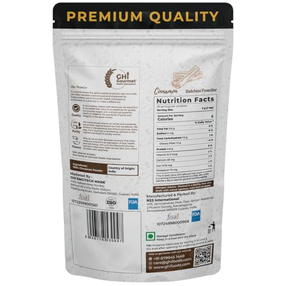 GOURMET HEALTH IMPRESSIONS Superior Grade Cinnamon (Dalchini) Powder 75g - Richly Aromatic, Finely Ground, Non-GMO - Perfect for Baking & Spicing Up Dishes | GHI Foods