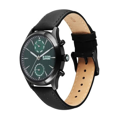 Titan Sapphire Multifunction Quartz Analog with Day and Date Green Dial- image 7