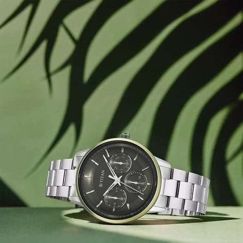 Titan Urban Magic Green Dial Quartz Multifunction Stainless Steel Strap- image 8