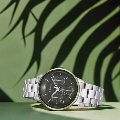 Titan Urban Magic Green Dial Quartz Multifunction Stainless Steel Strap- image 8