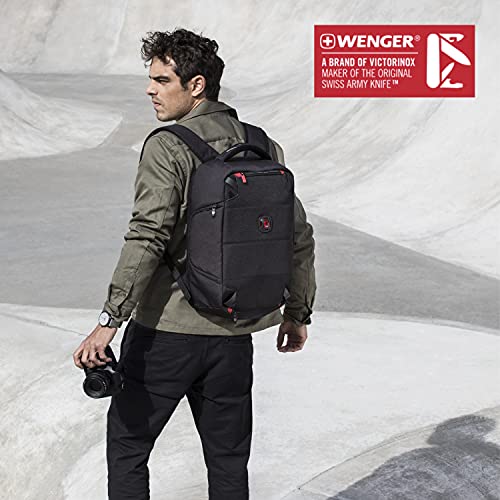 WENGER WEEKEND LIFESTYLE TECHPACK 14 Inch Laptop Backpack with Tablet Pocket, customizable padded dividers, built in rain cover (12 Litre), Swiss designed, 606488