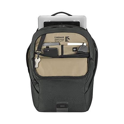 WENGER, MX ECO Light, 16 Inch Laptop Backpack, 20 Liters Charcoal, Swiss Designed-Blend of Style and Function, 612262