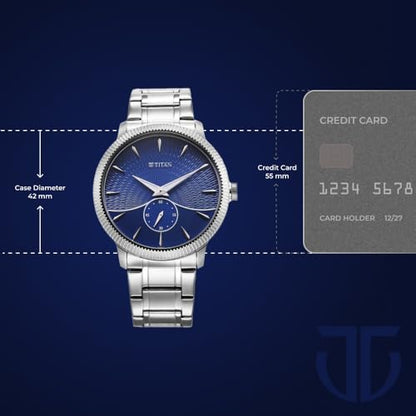 Titan Regalia Opulent Quartz Analog Blue Dial Silver Stainless Steel St- image 6