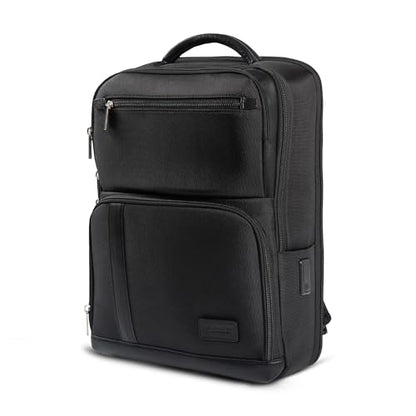 Timus Harvard Black Professional Laptop Backpack for Men & Women 18 L | Water Resistant | Premium Polyester Build with USB Port, Anti-Theft & Trolley Sleeve