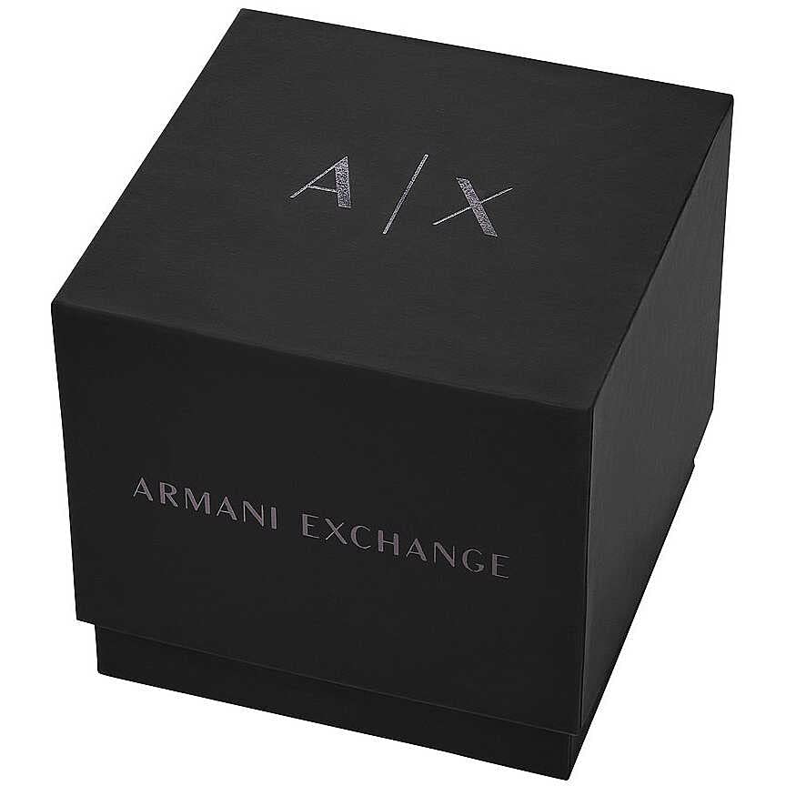 Armani Exchange Stainless Steel Analog Black Dial Men's Watch-Ax2456, Band Color:Rose Gold