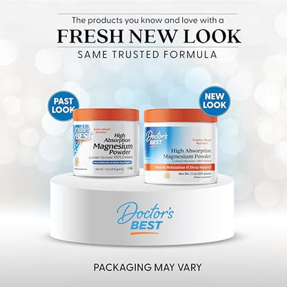 Doctor's Best High Absorption Magnesium Glycinate Lysinate, 100% Chelated, Non-GMO, Vegan, Gluten Free, Soy Free, 200 Grams