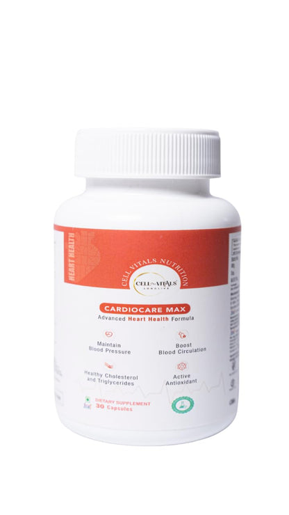 CELL-VITALS Coenzyme Q10 Cardiocare Max – Advanced Heart Health Supplement, 30 Veg Capsules | Supports Cardiovascular Wellness, Healthy Blood Pressure & Cholesterol