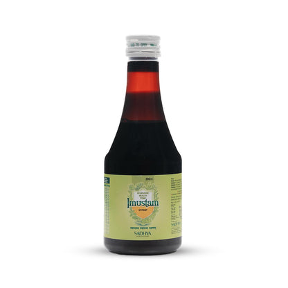 Imustam Syrup | Sadhya Healthcare | Ayurvedic Health Tonic for Daily Immunity Support | Antioxidant Support + Mental Alertness Support | Loha Bhasma, Papaya Pan, Amla, Ashwagandha | 200 ml