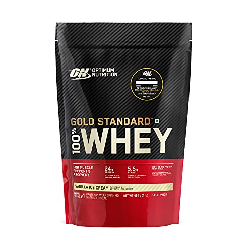 Optimum Nutrition (ON) Gold Standard 100% Whey Protein Powder (Vanilla Ice Cream