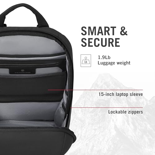 Victorinox Touring 2.0 City Backpack with 15" Laptop Compartment, Black