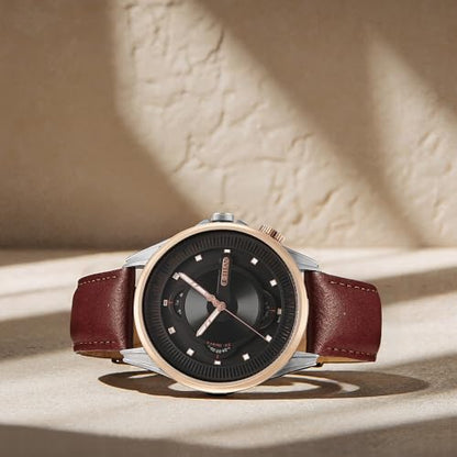 Titan Regalia Techno Beats Black Dial Analog with Day and Date Steel St- image 8