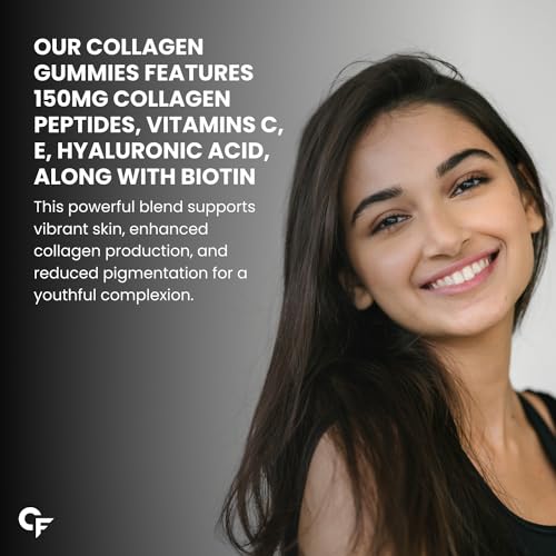 Carbamide Forte Collagen & Biotin Gummies | Collagen Supplements | Collagen for Women & Men for Skin & Hair | Mixed Fruit Flavour - 60 Gummies