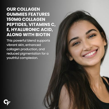 Carbamide Forte Collagen & Biotin Gummies | Collagen Supplements | Collagen for Women & Men for Skin & Hair | Mixed Fruit Flavour - 60 Gummies