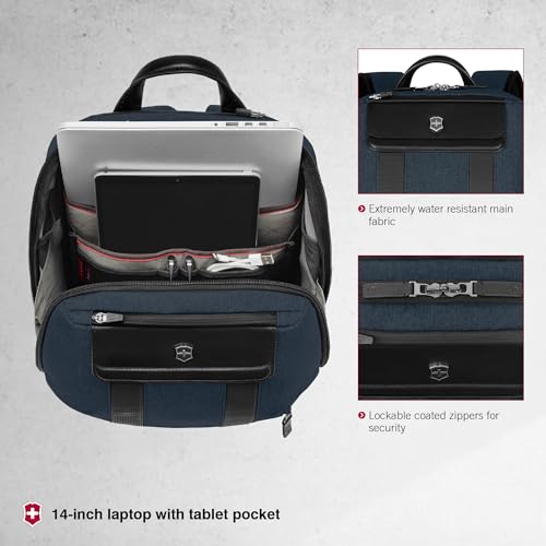 Victorinox Architecture Urban 2.0, Unisex Adult Backpack, Melange Blue/Black, One Size, Melange Blue/Black, One Size