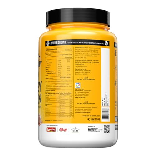 avvatar WHEY PROTEIN | 1Kg | Caramel Crème Flavour | 27g Protein | 29 S- image 4