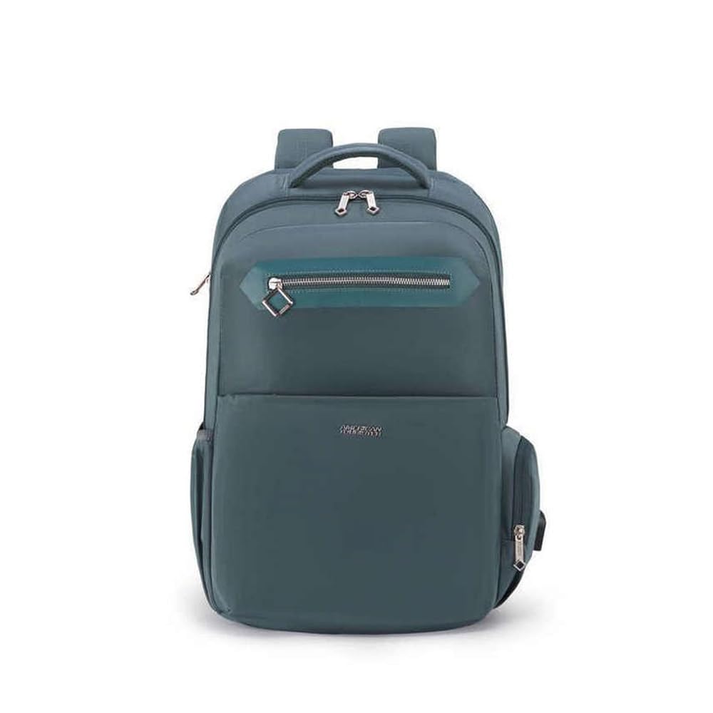 American Tourister Zipper Jit+ Polyester Men's Backpack (Free Size, Green)