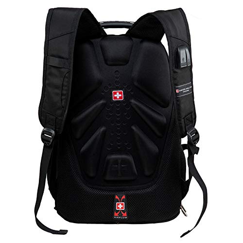 SWISS MILITARY Combo of Laptop Backpack, Travel Backpack for Men, Women, Kids, Bagpacker Bag for Men, Black, 31L, 1 & Foldable Backpack, Space Saving Design, Lightweight Foldable Bag, 13.2L, Black, 1