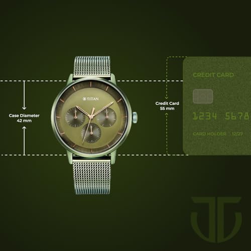 Titan Modern Classics Green Dial Quartz Multifunction Stainless Steel S- image 6
