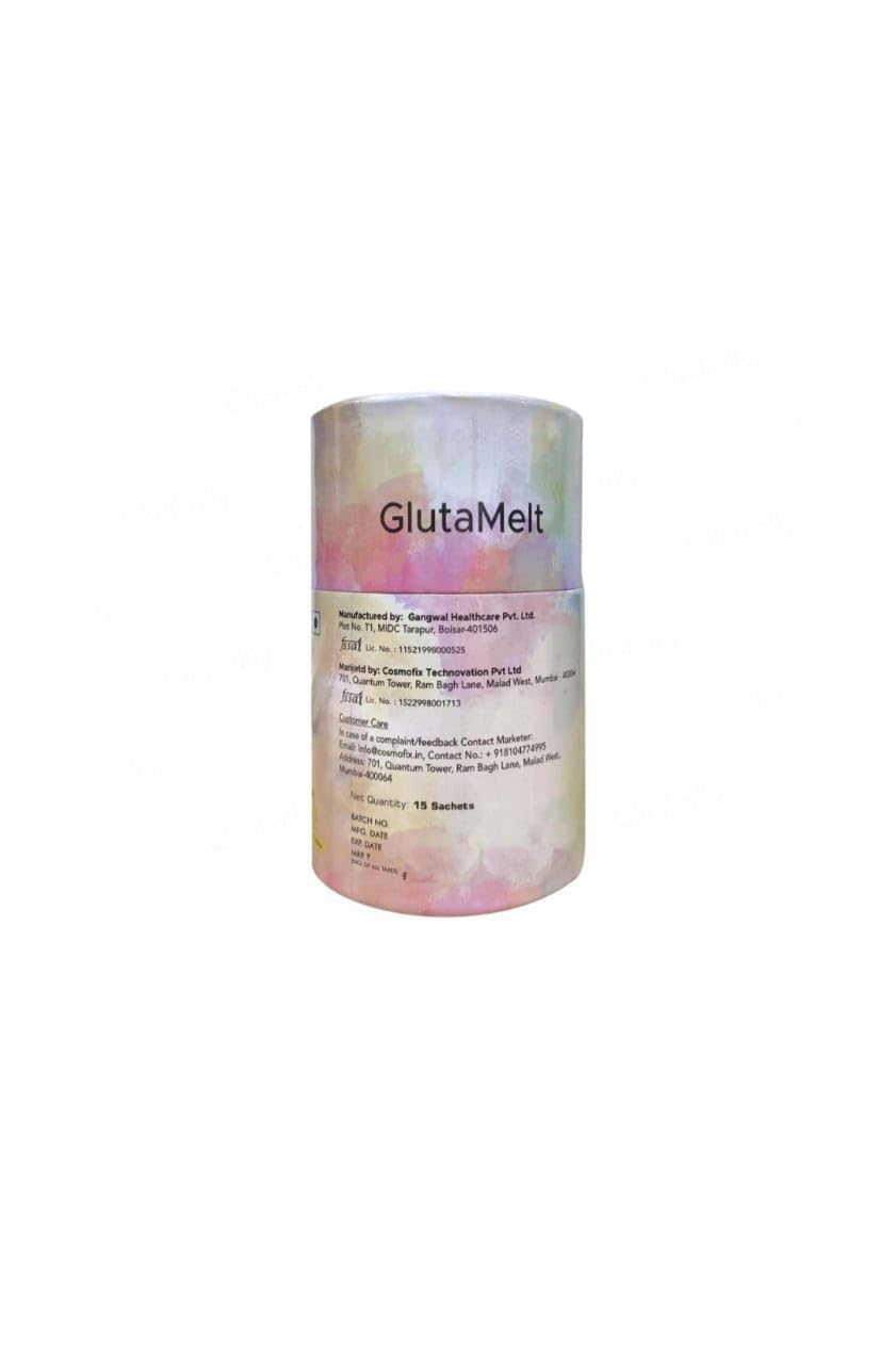 Cosmofix GlutaMelt Skin Supplement with Mouth Melting Technology, Lemon Flavour, 15 Sachets