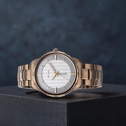 Titan Analog Off-White Dial Men's Watch-1875QM01- image 9