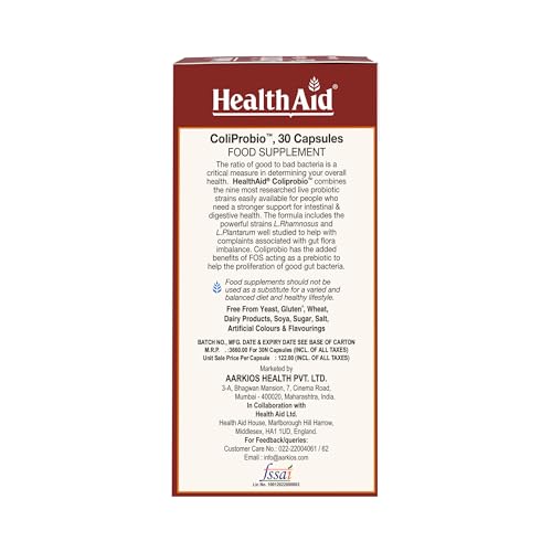 HealthAid ColiProbio 9 Strain Probiotic Supplement for Gut Health Supp- image 10