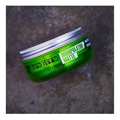 TIGI Bed Head Manipulator Matte Hair Wax Paste With Strong Hold For Men,Long-Lasting Texture Hold For Hairstyling,Definition And Texture,Light And Non-Greasy Hair Setting Wax,Natural Matte Finish,57G