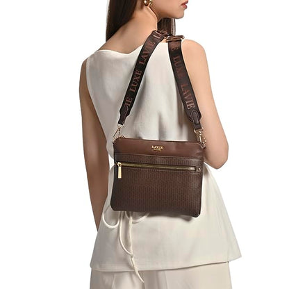 Lavie Luxe Women's Mono Quick Top Zip Crossbody Box Sling Bag | Ladies Purse Handbag | Gift for Women