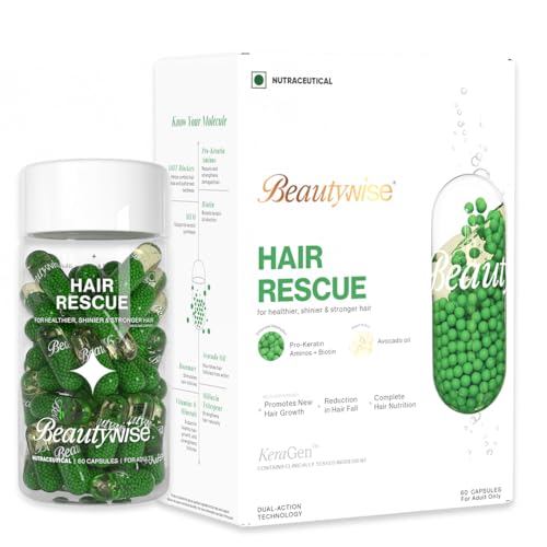 Beautywise Hair Rescue |Biotin & Keratin | Hair Aminos, Vitamins, DHT Blocker (6