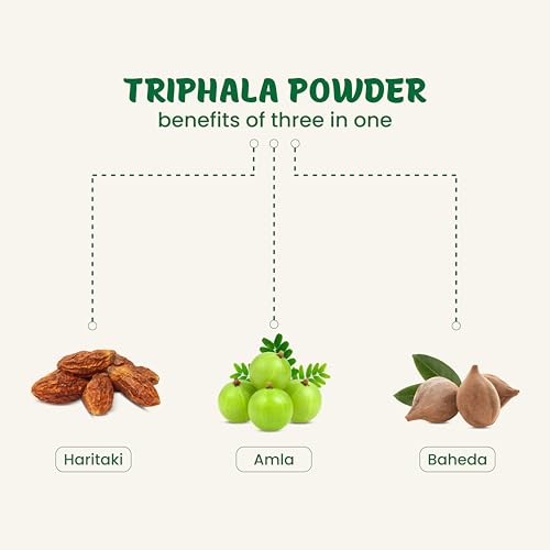 Just Jaivik Organic Triphala Churna Powder for Gastro Intestinal Health Wellness/Dietary Supplement Powder, 227g