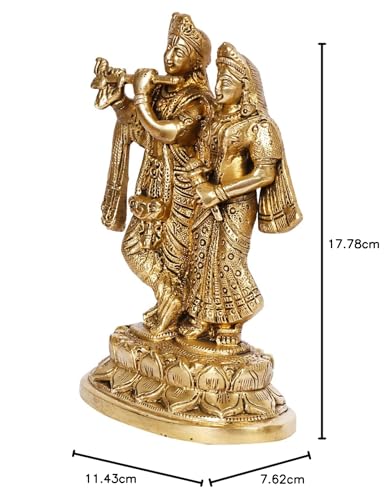 ARTVARKO™ Brass Radha Krishna Statue - Radha Krishan Idol Showpiece Fig- image 2