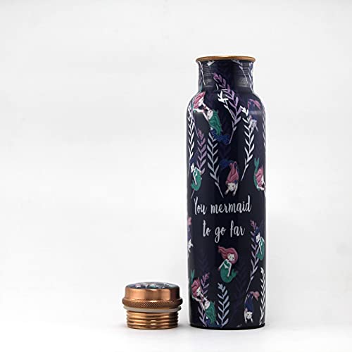 Curveit Mermaid Copper Water Bottle | 950 ML | 1 Piece large