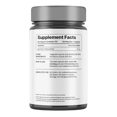 Decode Age Spermidine Supplement|Supports Autophagy,Immunity,Skin & Hair Health,Heart Health|10 Mg,60 Capsules,Vegan,1 Count