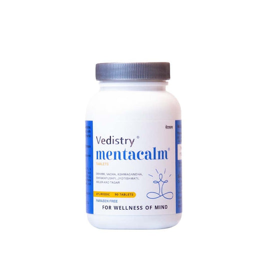 Vedistry Mentacalm tablets Ayurvedic Support for stress, anxiety & mental calmness| Brahmi, Ashwagandha for men & women (Pack of 1)