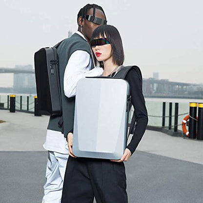 BANGE 1 Compartment Laptop Backpack Unisex Carry On Eva Antitheft Usb Waterproof Laptop Bag, Black, Large, 10.8 L