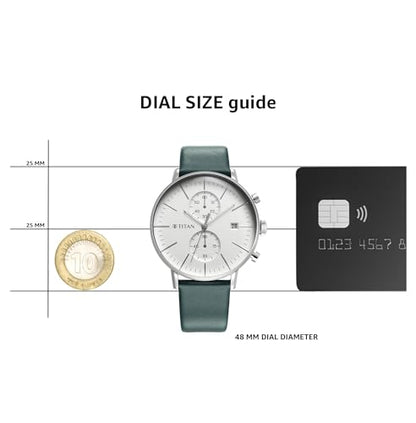 Titan Infinity Display Quartz Chronograph with Date Silver Dial Dark Te- image 3