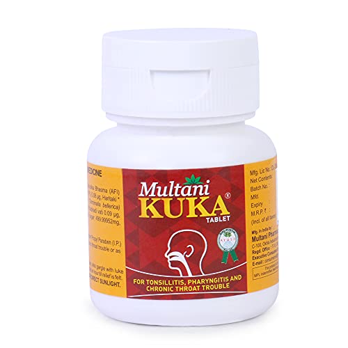 Multani Kuka Tablet | Useful In Tonsillitis, Pharyngitis & Chronic Throat Trouble | 100% Natural & Ayurvedic | Get Relief From Tonsils & Swollen Issues | 50 Tablets